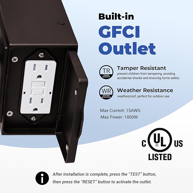 Outside Wall Lighting for House with GFCI Outlet, Oil-Rubbed Bronze Motion Sensor Outdoor Lights with Bubble Glass, Outdoor Sconce Light Wall Lantern, Exterior Garage Lights for Coach, Doorway