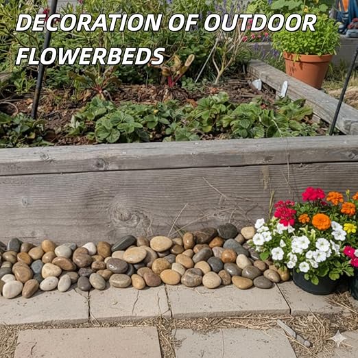 4lb Mix River Rocks for Plants, 1-3 Inch Pebbles for Indoor Plants, Polished Garden Rocks Outdoor Landscaping, Decorative Stones for Vases, Succulents, Aquarium, Walkways