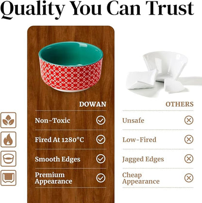 DOWAN 8 oz Ramekins with Lids Oven Safe for Creme Brulee, Ceramic Custard Cups for Baking, Porcelain Souffle Dishes, Small Bowls for Pudding Dip Sauces Charcuterie Dessert, Set of 6, Vibrant Colors