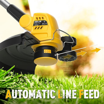 ZEGJAW 20v 13-inch Lawn Mower and 12-inch String Trimmer Combo with 2x4.0Ah Batteries and Charger, Grass Cutter with 5-Position Height Adjustment, Weed Wacker with 8pcs Line for Yard, Garden