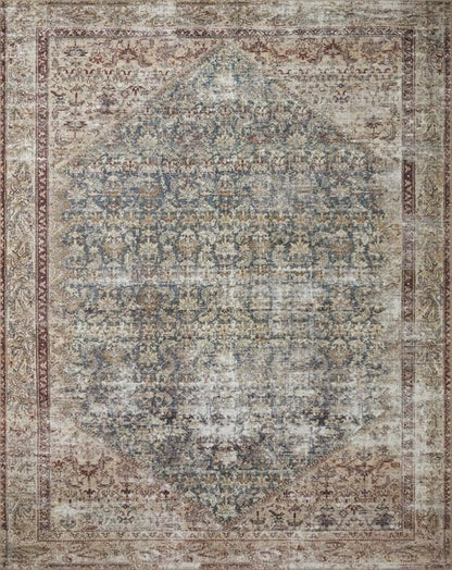 Loloi Amber Lewis Georgie Collection GER-04 Teal/Antique 2'-6" x 7'-6", .19" Pile Height, Runner Rug
