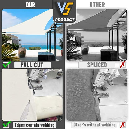 LOVE STORY Custom Size 10'x14'x17.2' Butter Cream Sun Shade Sail Right Triangle Sunhsade Fabric Awning Canopy for Patio Backyard Carport Pergola (Customized)