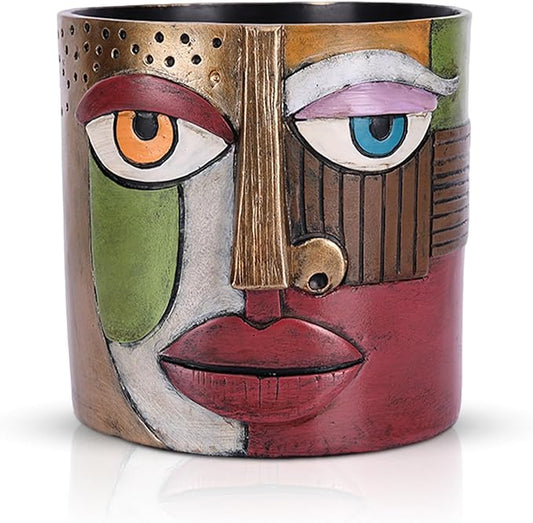 Colorful Face Planters Pots Head with Drainage Resin Large Decorative Plant Pots, Unique Planters for Indoor Plants and Outdoor Patio Flower Pot Funny Garden Succulents Pot