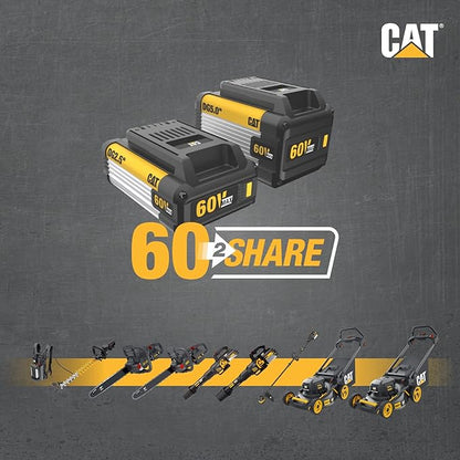 Cat DG620 60V 25” Brushless 2-Speed Backpack Hedge Trimmer Cordless, Shrub Trimmer with Rotating Rear Handle, Lightweight Bush Trimmer Cordless – Battery & Charger Included