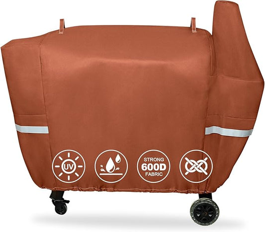 QuliMetal Grill Cover for Pit Boss Austin XL/Rancher XL 1000S, 1000SC, 1000SQ, 1000SC2, 1100 Pro, 1000/1100/1150 Series, Z Grill 1000 Series Wood Pellet Grills, Heavy Duty, 600D, Brown
