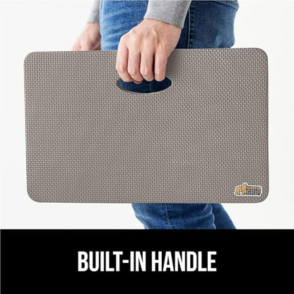 GORILLA GRIP Extra Thick Patent Pending Soft Foam Kneeling Pad, 2 PK, Supportive Large Cushion Knee Pads for Gardening, Baby Bath, Dirt and Water Resistant, Workout and Garden Supplies, 17.5x11, Gray