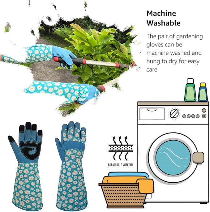 Long Gardening Garden Gloves,Thorn-proof&Puncture Resistance Rose Cactus Gauntlet Glove for Gardener,Gifts