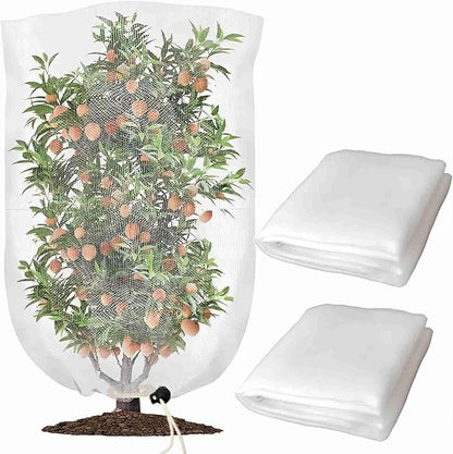 2 Pack Bird Netting for Fruit Trees with Zipper & Drawstring – 3.3x4.6FT Garden Plant Covers, Reusable Protection for Blueberry Bushes, Tomato Plants, Cherry Trees – Blocks Birds, Cicadas & Pests