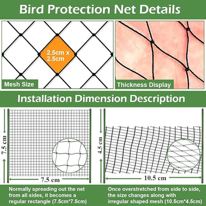 Poultry Netting 25x25 ft, 1" Square Mesh Heavy Duty Chicken Run Net, Garden Netting to Protect Plants, Fruit Trees, Vegetables from Birds, Deer, Pests & Animals for Farm, Orchard, Coop