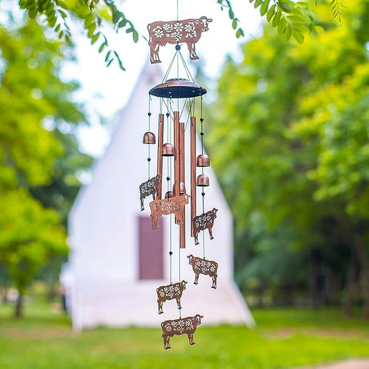 Cow Wind Chimes for Outside,Cow Gifts for Women/Men/Sympathy/Memorial/Festival Birthday Gifts Metal windchimes Outdoors/Indoors,Patio,Garden Decor,Yard Decor,Home,Porch