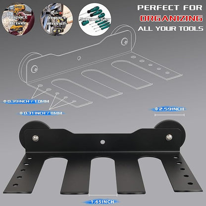 ULIBERMAGNET Power Tool Organizer, 3 Slot Utility Storage Rack Shelf with Screwdriver Holder,Wall Mount Heavy Duty Cordless Drill Holder,Removable Tool Rack Suitable for Garage, Workshop and Warehouse