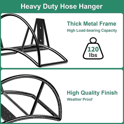 TomCare Garden Hose Holder Wall Mount Metal Water Hose Holder Holds 160FT Hoses Heavy Duty Hose Hanger Sturdy Hoses Storage Organizer for Outside Yard Garden