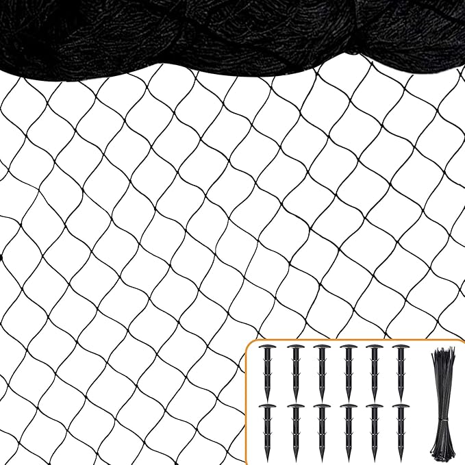 BSTPCOO Bird Netting 50ft x 100ft, Heavy Duty Garden Net 1 inch Mesh Nylon Nettings for Chicken Coop Roof, Poultry Netting Deer Fence Trellis Net for Fruits Trees Plants