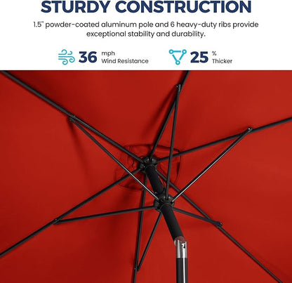 SUNVIVI OUTDOOR Patio Umbrella, Rectangular Patio Umbrella, Metal Pole Square Outdoor Umbrella with Crank and Push Button Tilt, Large Outdoor Umbrella with Polyester Canopy