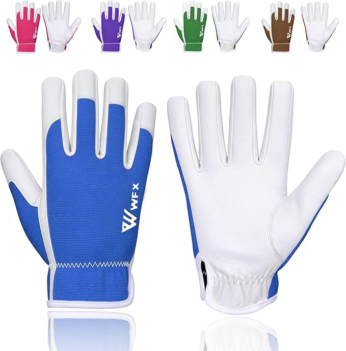 Work Gloves Gardening Breathable Rigger Palm Gardening Gloves Ladies Mens Gripper Utility Leather Thorn Proof