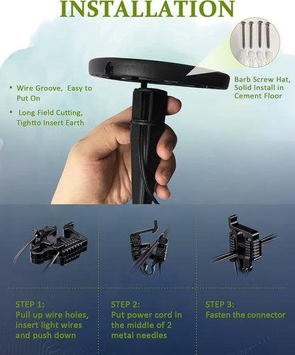 8 Pack Low Voltage Landscape Pathway Lights Wired, Outdoor Modern 12V LED Bollard Lights for Driveway Garden Walkway Yard Lawn (Included Connectors), 2700K Warm White Waterproof, Black