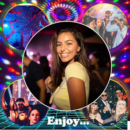 memzuoix 2025 Upgrade Disco Ball Party Lights Dj Strobe Light with 6 Colors, Sound Activated Big-Size Magic Stage Party Light with Remote Control, Halloween Decorations Bar Home Club (7'' Big Size)