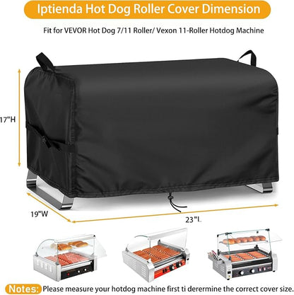 Hot Dog Roller Cover for VEVOR Hot Dog 7/11 Roller, 23inch Hot Dog Grill Cover for Vexon 11-Roller Hotdog Machine, Hotdog Cooker, Warmer,Maker,Toaster-23 L x 19" W x 17" H