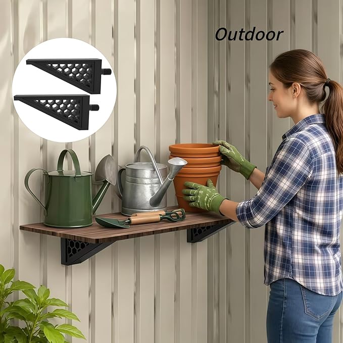 Storage Shed Shelf Brackets Compatible with Suncast,for Hanging Storage Shelves Organizer Accessories,for Garage & Outdoor Organization,Brackets Only (2)
