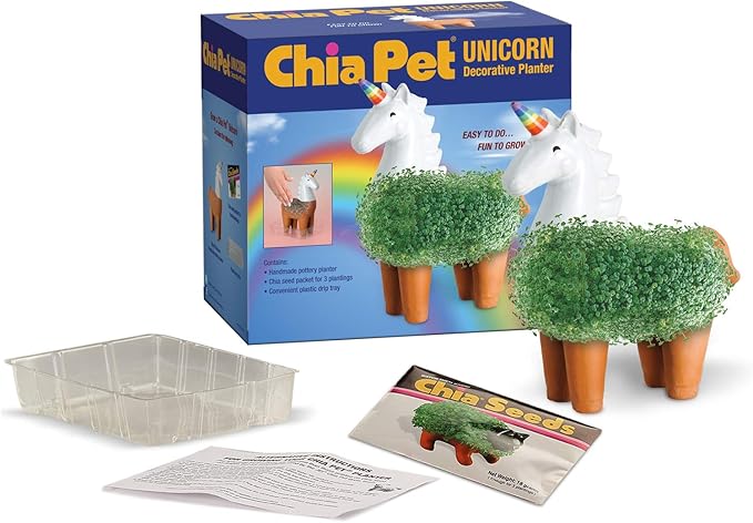Chia Pet Unicorn Decorative Pottery Planter, Easy to Do and Fun to Grow
