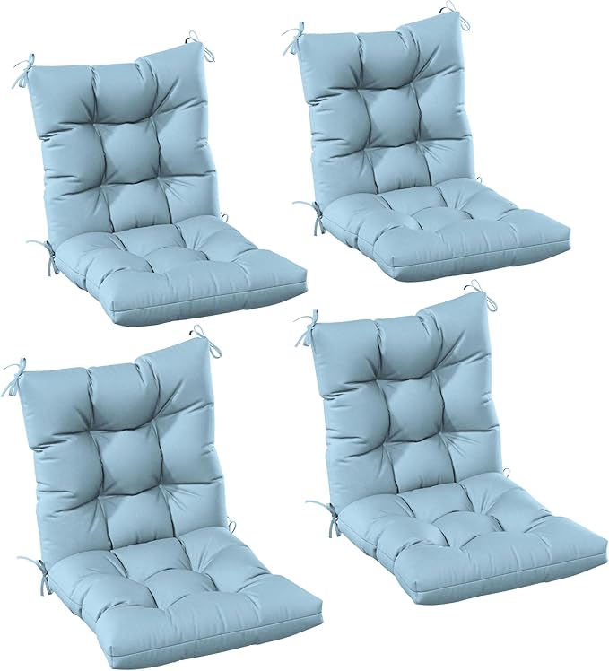 Patio Seat&Back Chair Cushions for Outdoor Furniture，Comfortable Cushions for Rocking/Dining/Lawn Chair-Set of 4
