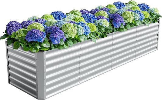 8X2X2ft (1 Pack) Galvanized Raised Garden Bed,Outdoor Planter Box Metal Patio Kit Planting Bed for Vegetables Flowers Herb