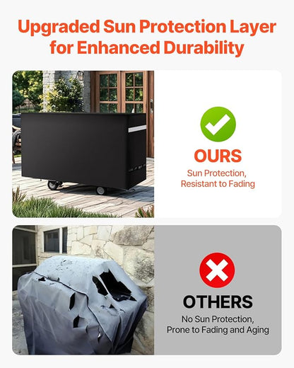 VEVOR Grill Cover, 66 inch BBQ Covers for Outdoor Grills, Waterproof, Fade Resistant, Weather Resistant Heavy Duty 600D Polyester, Easy On/Off, with Secure Buckles, Black