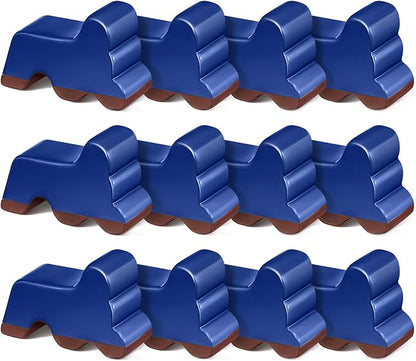 Kigeli 12 Pcs Resin Pot Feet for Outdoor Planters 3 Inch Long 1.5 Inch Tall Flower Handmade Elevator Plant Feet Frost Proof Lifter for 14-20 in Pot(Royal Blue)