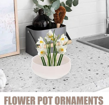 Toddmomy Ceramic Hydroponic Planter Pot 6.49X5.70X2.55 Inch Lotus Bowl for Indoor Succulents Coin Grass Water Lily Decorative Garden Container
