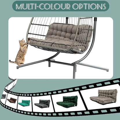 Replacement Cushions for Swing, Swing Cushions 3 Seater Replacement, Waterproof Thicken Washable Pad Cushion for Outdoor Indoor Furniture Swing Patio (Khaki, 40x70 inch)