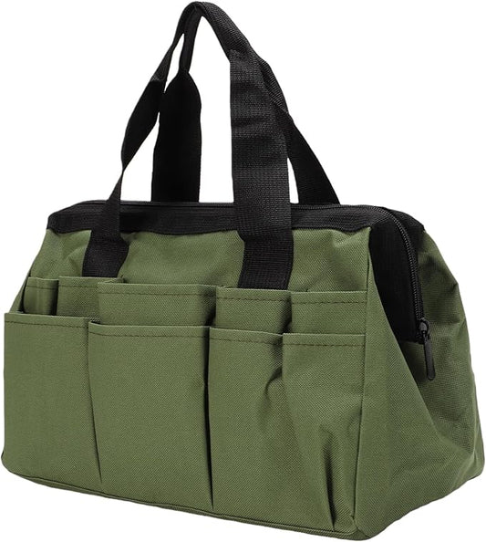 Generic Garden Tool Bag Organizer Heavy Duty 600D Oxford Cloth Toolbox with 11 Pockets for Gardening Work Green