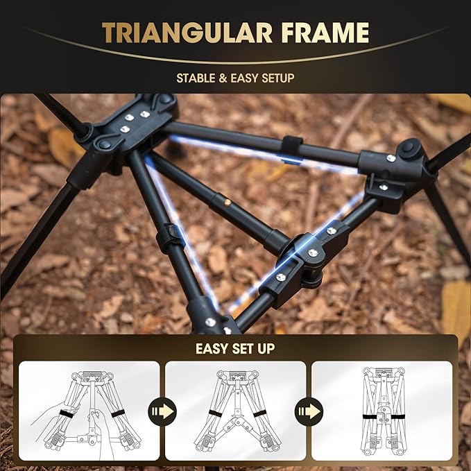 MOON LENCE Portable Camping Chair Backpacking Chair - The 4th Generation Ultralight Folding Chair - Compact, Lightweight Foldable Chairs for Hiking Mountaineering, Beach (Onyx)