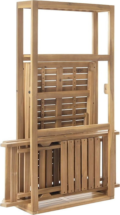 SAFAVIEH PAT6756A Outdoor Collection Griffen Balcony Natural Set Dining Cabinet