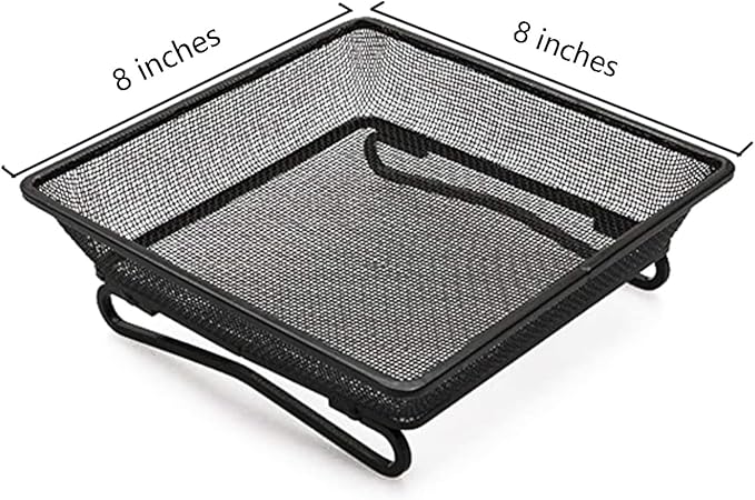 8" x 8" Railing Bird Feeder Tray for Balcony/Deck/Porch Platform Bird Seed Tray with 2 Elastic Rope Ground Mesh for Garden Backyard Outside Wild Birds or Squirrels
