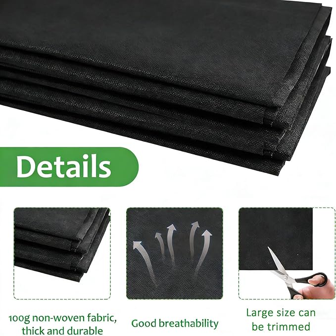 63x114 inch Raised Garden Bed Liner, Non Woven Fabric Liner for Large Veg Trough, Backyard, Patio, Balcony with Bed Liner ，Cuttable Plant Liner with Soil Containment & Water Drainage