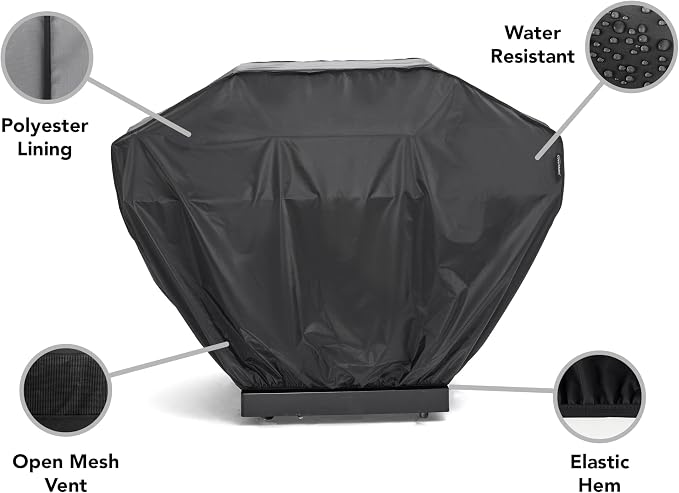 Covermates Classic Grill Cover - All-Weather Heavy Duty Outdoor BBQ Cover with Water-Resistant 12-Gauge Vinyl, Mesh Vents, Protection for Large Outdoor Grills, 32 Inch, Black