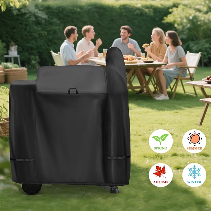 Grill Cover for Pit Boss 820 Deluxe and Pro 850, 56inch Outdoor Smoker Cover Waterproof for Z Grill 700 Pellet Smoker Grills-56 L x 30" W x 48" H