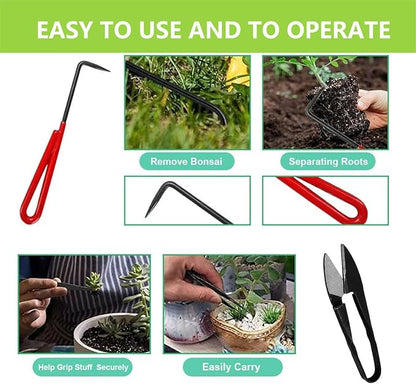 Gardening Bonsai Tool Sets 15pcs Carbon Steel Garden Plant Trimming Kit Scissor Cutter Shear Heavy Duty Nylon Case Outdoor Entrenching Tools