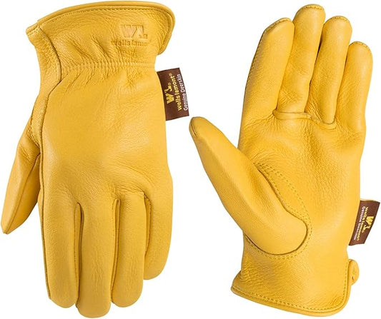 Wells Lamont Men’s Deerskin Leather Driving Gloves, 100% Full Grain Deerskin with Keystone Thumb, Soft and Flexible Fit for Light-Duty Work and All-Day Comfort