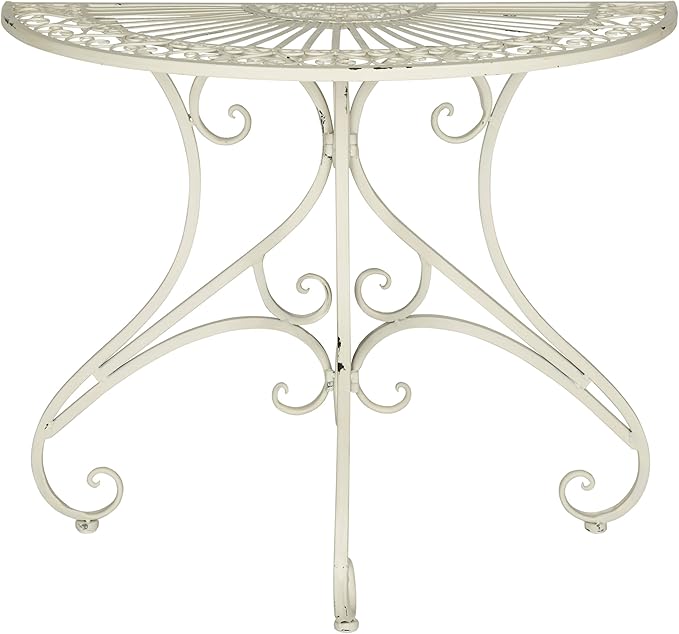 SAFAVIEH Outdoor Collection Annalise Antique White Accent Table