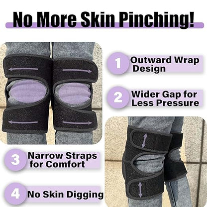 Work Knee Pads for Cleaning Gardening, Adjustable Foam Kneepad with Elastic Straps for Scrubbing Floors, Crawling Knee Cushion with Soft Inner Liner for Housekeeping Weeding Planting for Adult, Black XL