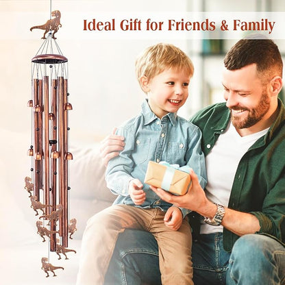 Extra Large 55 Inch Dinosaur Wind Chimes for Outside,Dinosaur Gifts for Adults Men Women/Memorial Gifts/Birthday Gift Metal windchimes Outdoors/Indoors,Garden Decor,Patio,Home,Porch,Yard Decoration
