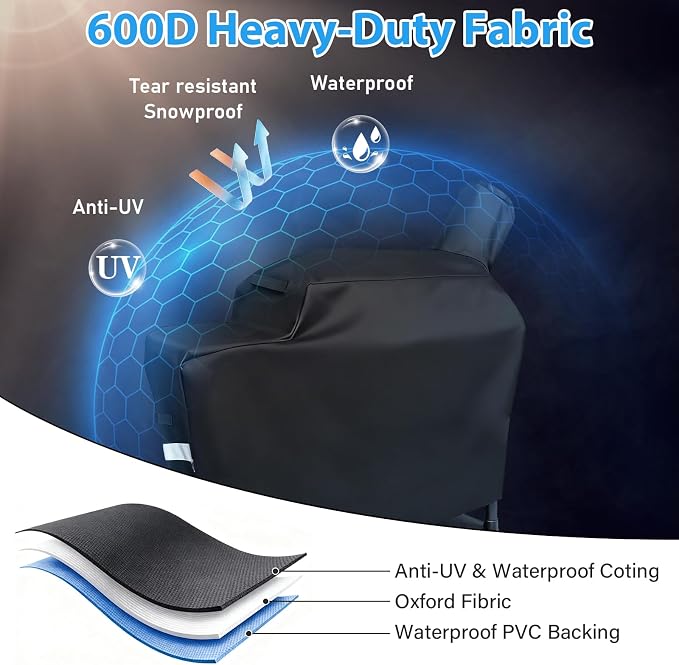 Utheer Grill Cover for Green Mountain Grill Daniel Boone Choice Grill, Heavy Duty 600D Waterproof Fabric Grill Cover for GMG-3001, Black