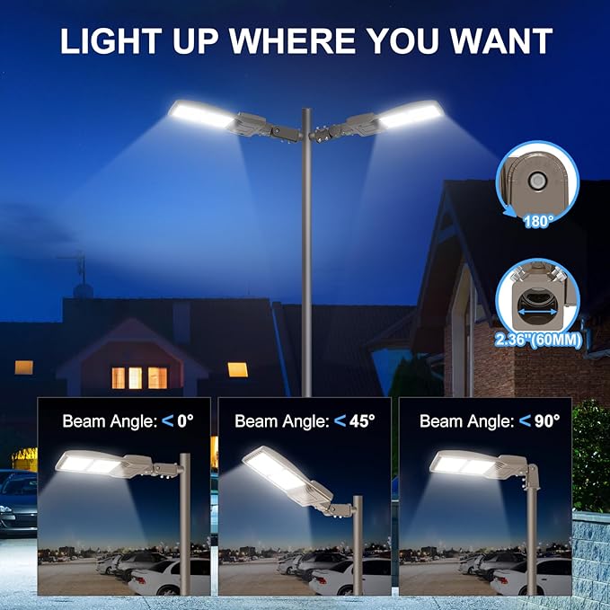 450W LED Parking Lot Light 67500LM with Slip Fitter, 5000K Shoebox Pole Light, AC100-277V, IP65 Waterproof Commercial Street Area Lighting for Driveway/Roadway/Yard