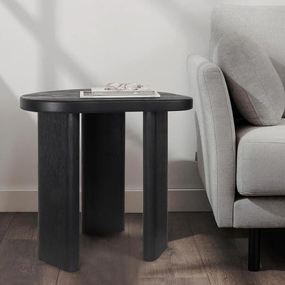 Oakrain Black End Tables, Wood Sofa Bed Side Table, Modern Nightstand for Bedroom, Small Coffee Table for Living Room