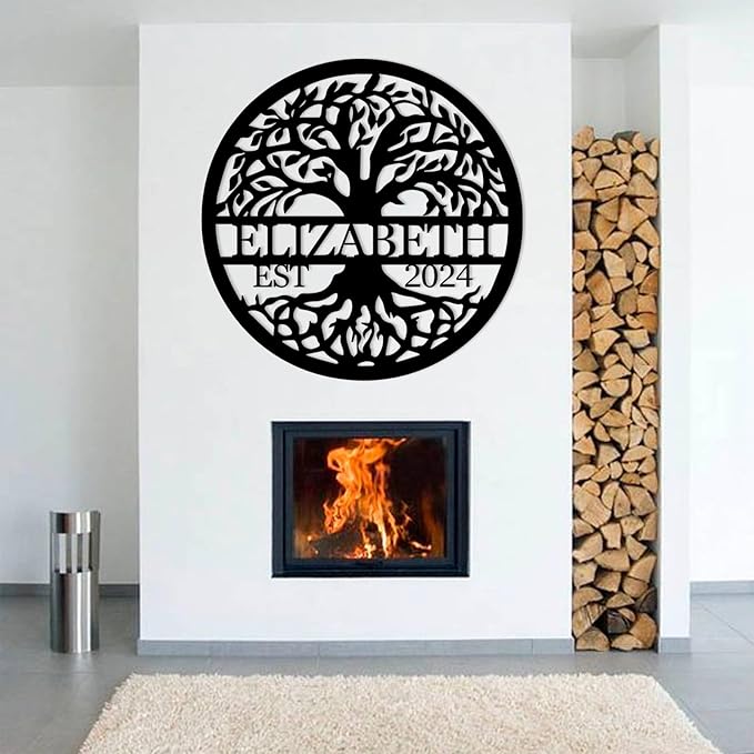 Personalized Metal Signs | Tree of Life Custom Wall Art | Outdoor Balcony Decor | Last Name & Family Signs | Couples Wedding Gifts
