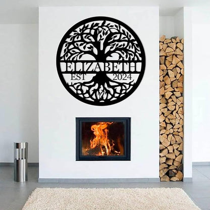 Personalized Metal Signs | Tree of Life Custom Wall Art | Outdoor Balcony Decor | Last Name & Family Signs | Couples Wedding Gifts