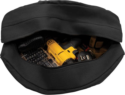 Rothco Canvas Tanker Style Tool Bag - Heavy-Duty Multipurpose Gear Carrier for Mechanics, Plumbers, Electricians, Athletes, Black