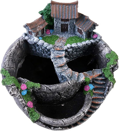 Creative Fairy Garden Flower Pot, Plant Pot, Succulent Plant Flower Pot Rack - Hanging Design Suitable for Home, Office, and Garden Decoration (Silvery)