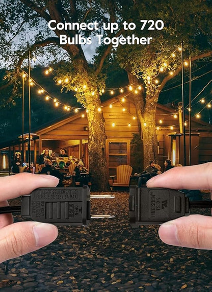 Brightown Outdoor String Lights, 55FT 25 G40 Bulbs Shatterproof IP65 Patio Lights,Dimmable Hanging Connectable Waterproof Globe LED Outdoor Lights for Backyard, Bistro,Deck